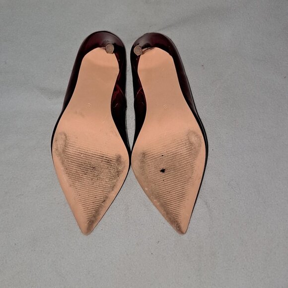 Steve Madden Altisha Pointed Toe Faux Patent Leather Stiletto Heels 8 - Picture 4 of 7